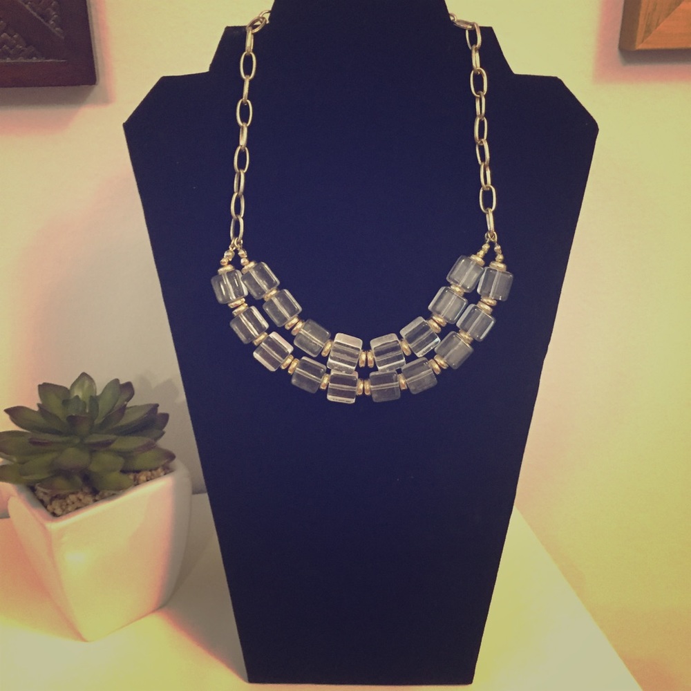 Clear and gold necklace